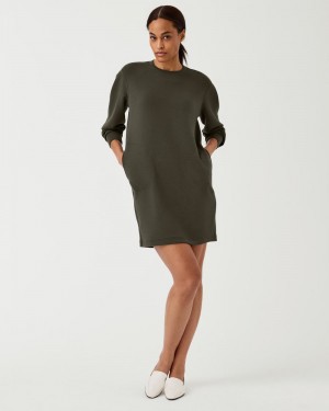 Spanx AirEssentials Crew Neck Klänning Olivgröna | 352607WYJ