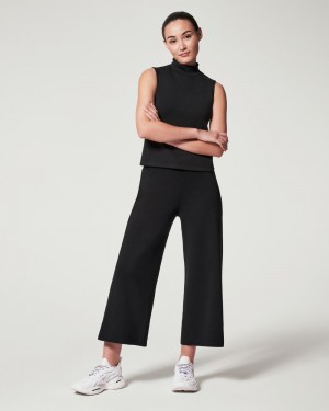 Spanx AirEssentials Cropped Breda Leg Byxor Svarta | 091265PXI