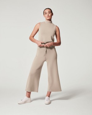 Spanx AirEssentials Cropped Breda Leg Byxor Beige | 260793WAG