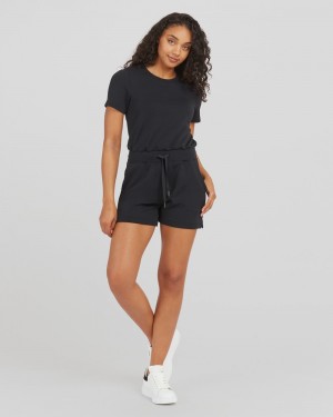 Spanx AirEssentials Korta Sleeve Romper Jumpsuit Svarta | 347895AMB