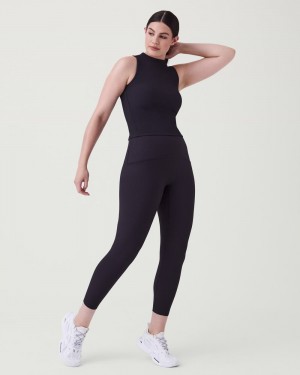 Spanx Booty Boost® Active Contour Rib 7/8 Leggings Svarta | 138702GEV