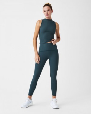 Spanx Booty Boost® Active Contour Rib 7/8 Leggings Mörkblå | 108726VGC