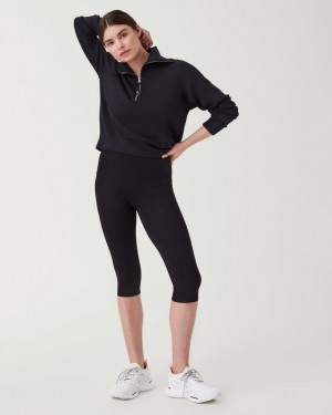 Spanx Booty Boost® Active Knee Leggings Svarta | 764813UOD