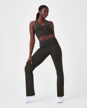 Spanx Booty Boost® Flare Yoga Leggings Olivgröna | 652083WPE