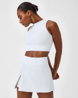 Spanx Contour Rib Mock Neck Crop Blast Ljusgrå | 687310XYO