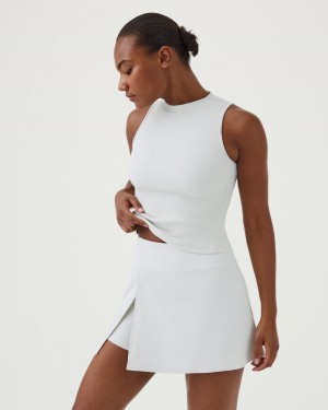 Spanx Contour Rib Mock Neck Linne Ljusgrå | 643259YFX