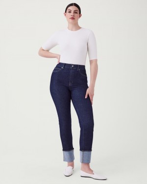 Spanx Cuffed Hetero Leg Jeans Indigo | 468107IAB