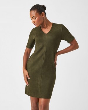 Spanx Faux Mocka Column Klänning Gröna | 409167HQX