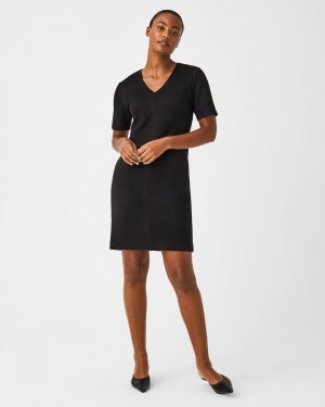 Spanx Faux Mocka Column Klänning Svarta | 867049GNL