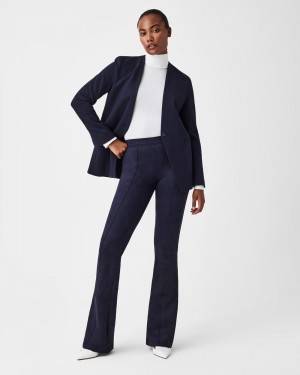 Spanx Faux Mocka Flare Byxor Marinblå | 649230ROY