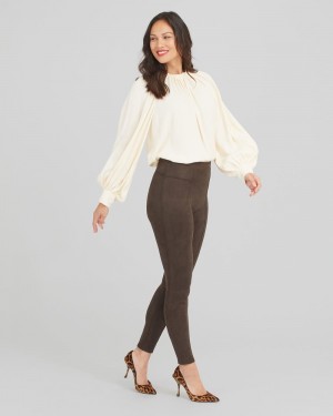 Spanx Faux Mocka Leggings Choklad Bruna | 480315DQH
