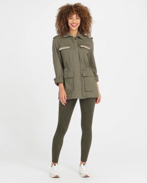 Spanx Faux Mocka Leggings Olivgröna | 980316BXK