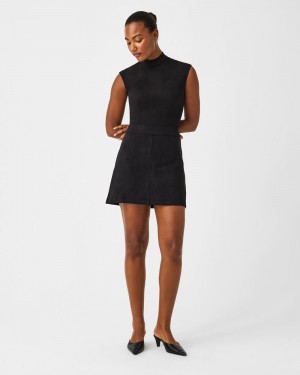 Spanx Faux Mocka Mini Skirt, 16.5" Kjolar Svarta | 719860HNG