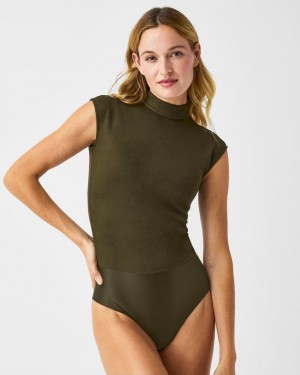 Spanx Faux Mocka Mock Neck Body Gröna | 178260HJS