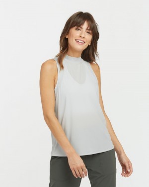 Spanx Go Lightly Räfflad Mock Neck Linne Grå | 049285QFD