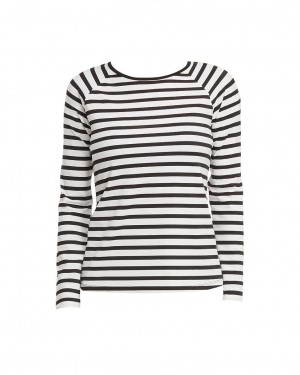 Spanx Long Sleeve Swim Shirt Badkläder Svarta Vita | 465132WQX