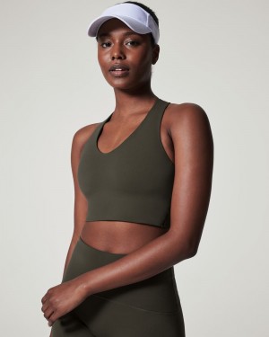 Spanx Longline Medium Impact Sport BH Olivgröna | 518396VQB