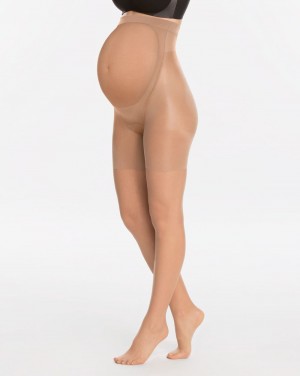 Spanx Mama Mid-Thigh Shaping Sheers Strumpbyxor Beige | 107642ZUS