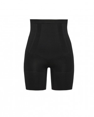 Spanx OnCore High-Waisted Mid-Thigh Shorts Svarta | 965837SLJ