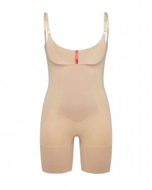 Spanx OnCore Open-Bust Mid-Thigh Body Beige | 745312GRT