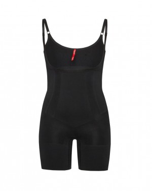 Spanx OnCore Open-Bust Mid-Thigh Body Svarta | 153609BHZ