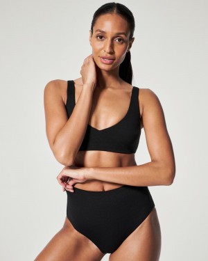 Spanx Pique Shaping High Rise Swim Bottom Badkläder Svarta | 246135RTJ