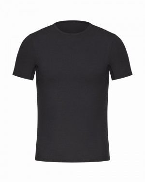 Spanx Sculpt Bomull Crew Neck T-shirt Svarta | 726548AUR