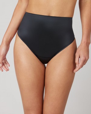 Spanx Shaping Satin Trosor Svarta | 206751RNA