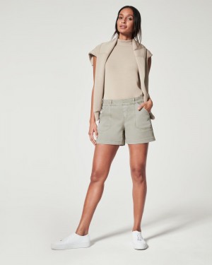 Spanx Stretch Twill, 4" Shorts Olivgröna | 156072ZGM