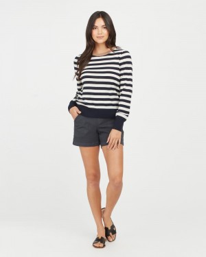 Spanx Stretch Twill, 4" Shorts Svarta | 750623ZPL