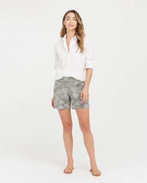 Spanx Stretch Twill, 6" Shorts Grå Tvätt Camo | 384509WCI