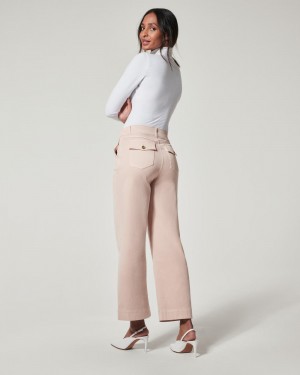 Spanx Stretch Twill Cropped Breda Leg Byxor Rosa | 504916CDM