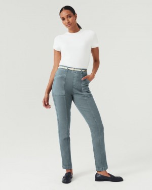Spanx Stretch Twill Hetero Leg Byxor Blå Grå | 903864CHL