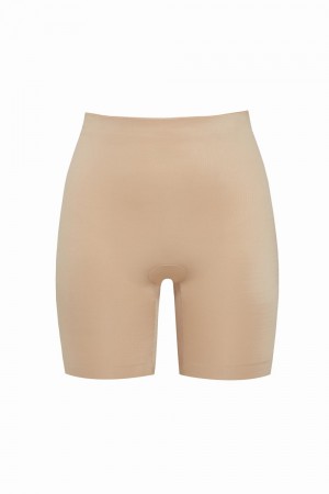 Spanx Suit Your Fancy Booty Booster Mid-Thigh Shorts Beige | 308465PFA