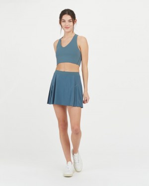 Spanx The Get Moving Plisserad, 14" Skorts Blå | 329718ZIQ
