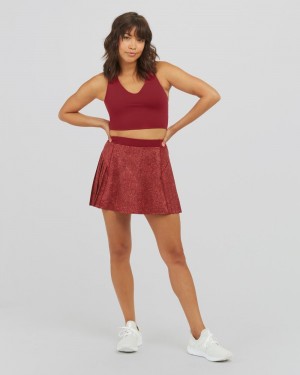 Spanx The Get Moving Plisserad, 14" Skorts Röda | 375264KMO