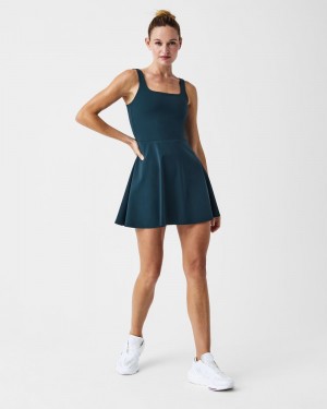 Spanx The Get Moving Square Neck Tank, 30.5" Klänning Mörkblå | 091357TMK