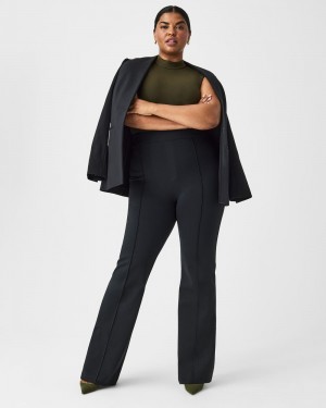 Spanx The Perfect Pant, Hi-Rise Flare in Houndstooth Jacquard Byxor Svarta | 320856TNK