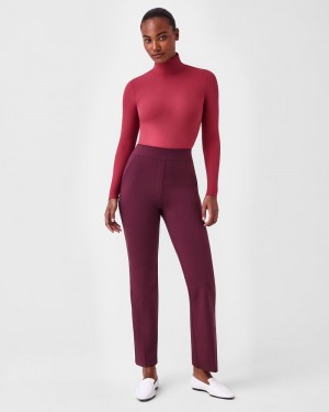 Spanx The Perfect Pant, Kick Flare in Orange Pop Plaid Jacquard Byxor Fuchsia | 967058HNA