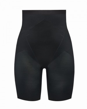 Spanx Thinstincts® 2.0 High-Waisted Mid-Thigh Shorts Svarta | 759143ZMT