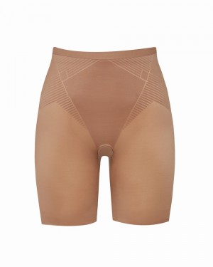 Spanx Thinstincts® 2.0 Mid-Thigh Shorts Cafe Au Lait | 950431OVH