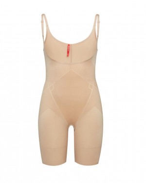 Spanx Thinstincts® 2.0 Open-Bust Mid-Thigh Body Beige | 794168TEO