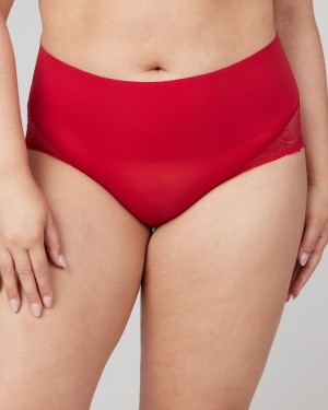 Spanx Undie-tectable® Spets Hi-Hipster Trosor Röda | 953627HLR