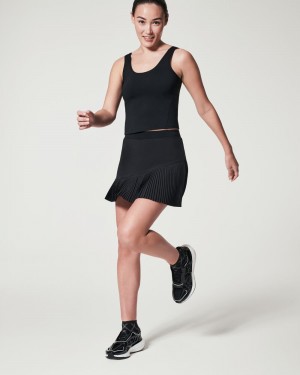 Spanx Yes, Pleats! Skort, 14" Skorts Svarta | 526370OZE